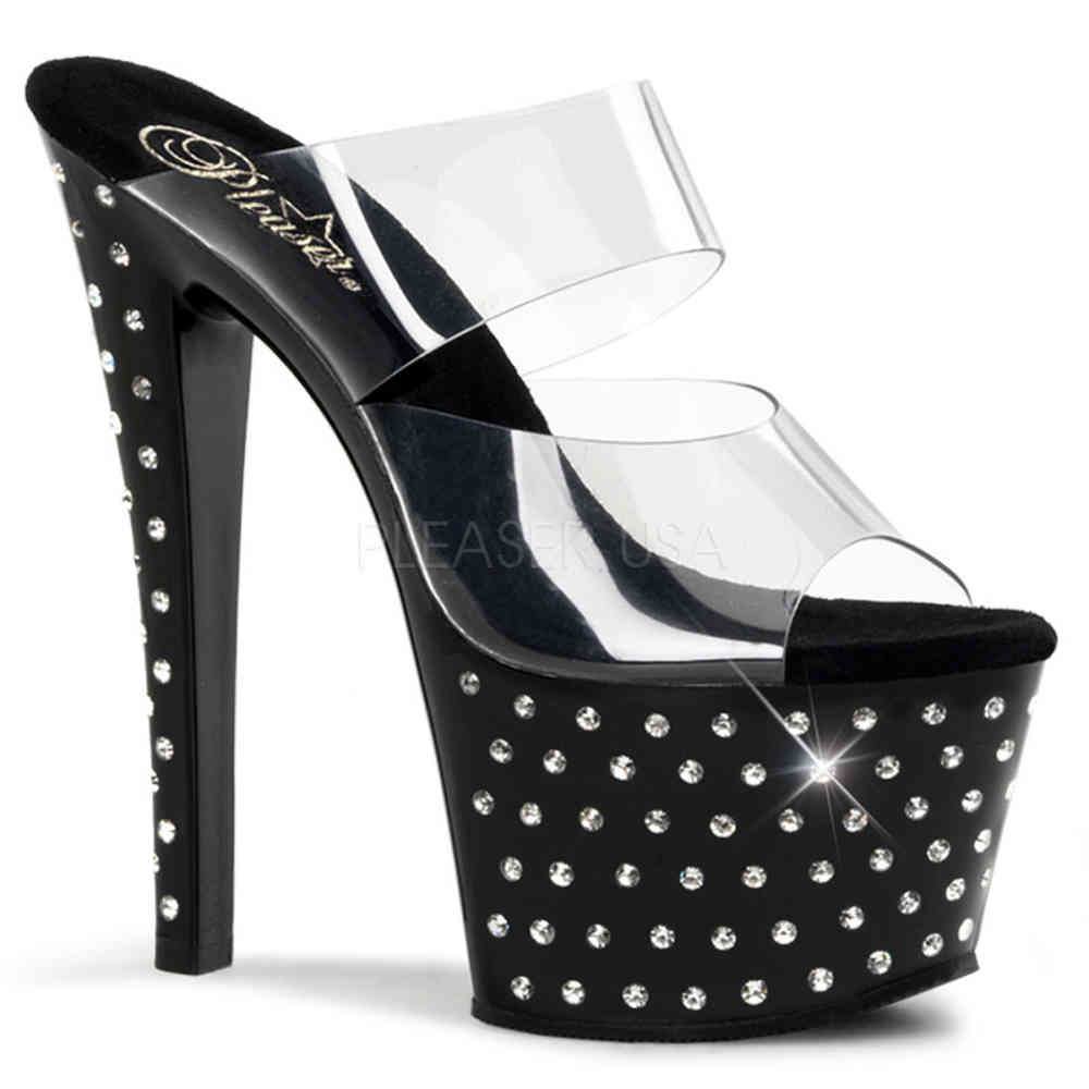 Pleaser - STARDUST702 Mules à talons - Chaussures de pole dance - Noir Product image